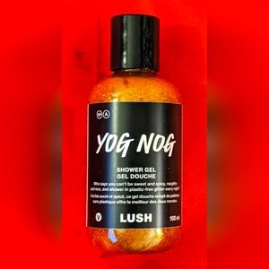 One 100 milliliter bottle of Lush Yog Nog shower gel